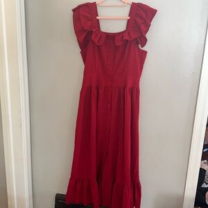 Burgundy Ruffle Dress
